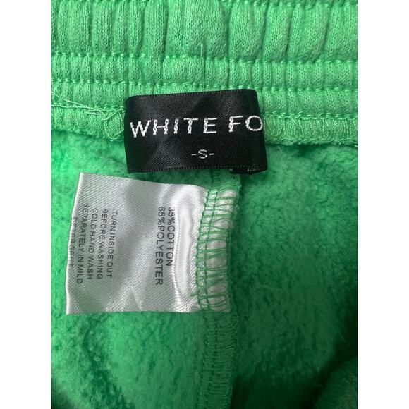 White Fox Green Small Sweatpants Casual Lounge Pants with Logo - Picture 12 of 12